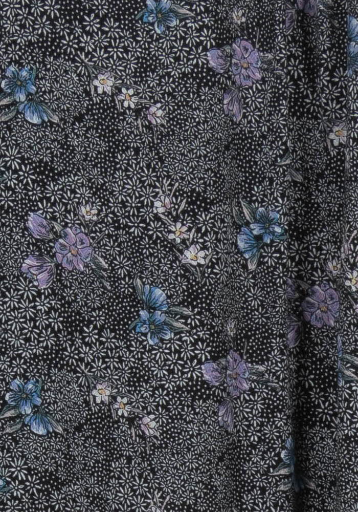 Blouse Fleurie Noire et Bleue - Taille S/36 de la marque Karl Marc John | PARAD101268 - Vendu par Paradigme - Image 3