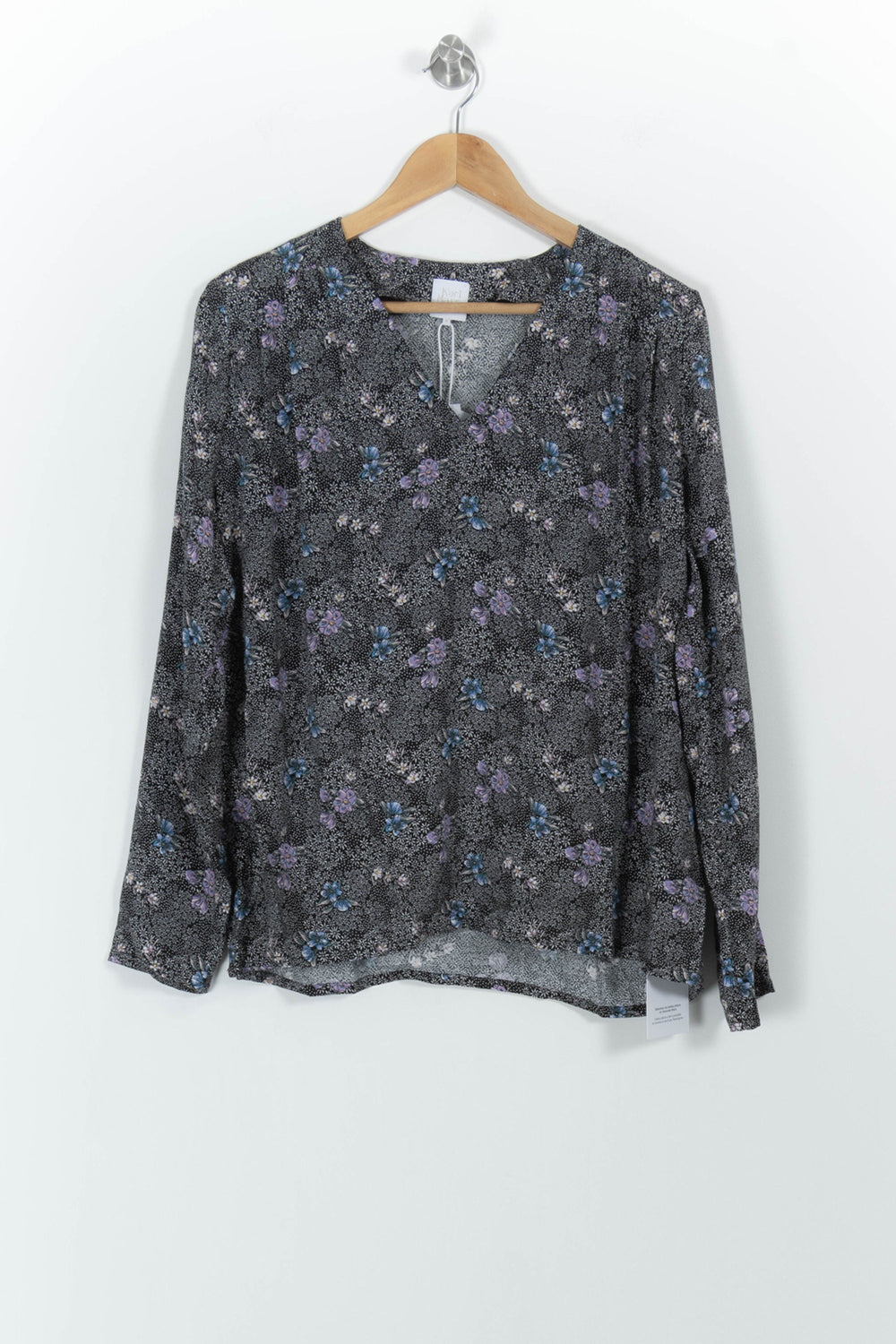 Blouse Fleurie Noire et Bleue - Taille S/36 de la marque Karl Marc John | PARAD101268 - Vendu par Paradigme - Image 2
