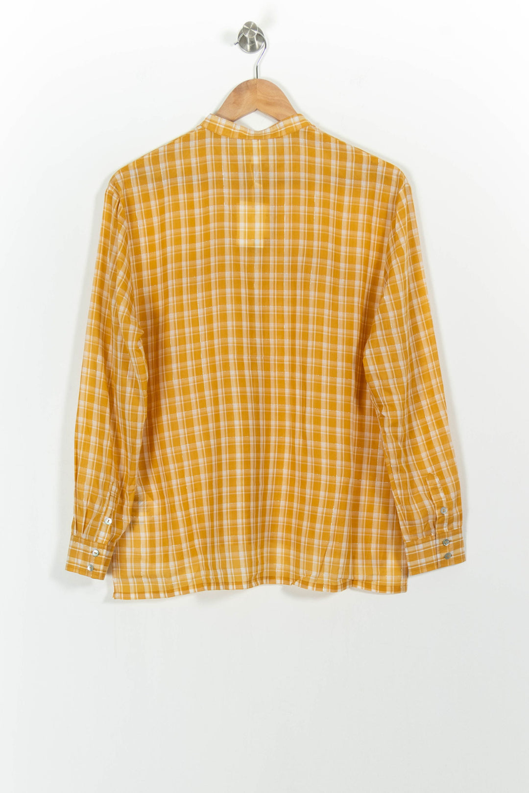 Chemise À Carreaux Jaune et Blanche - Taille XS/34 de la marque Karl Marc John | PARAD101293 - Vendu par Paradigme - Image 4