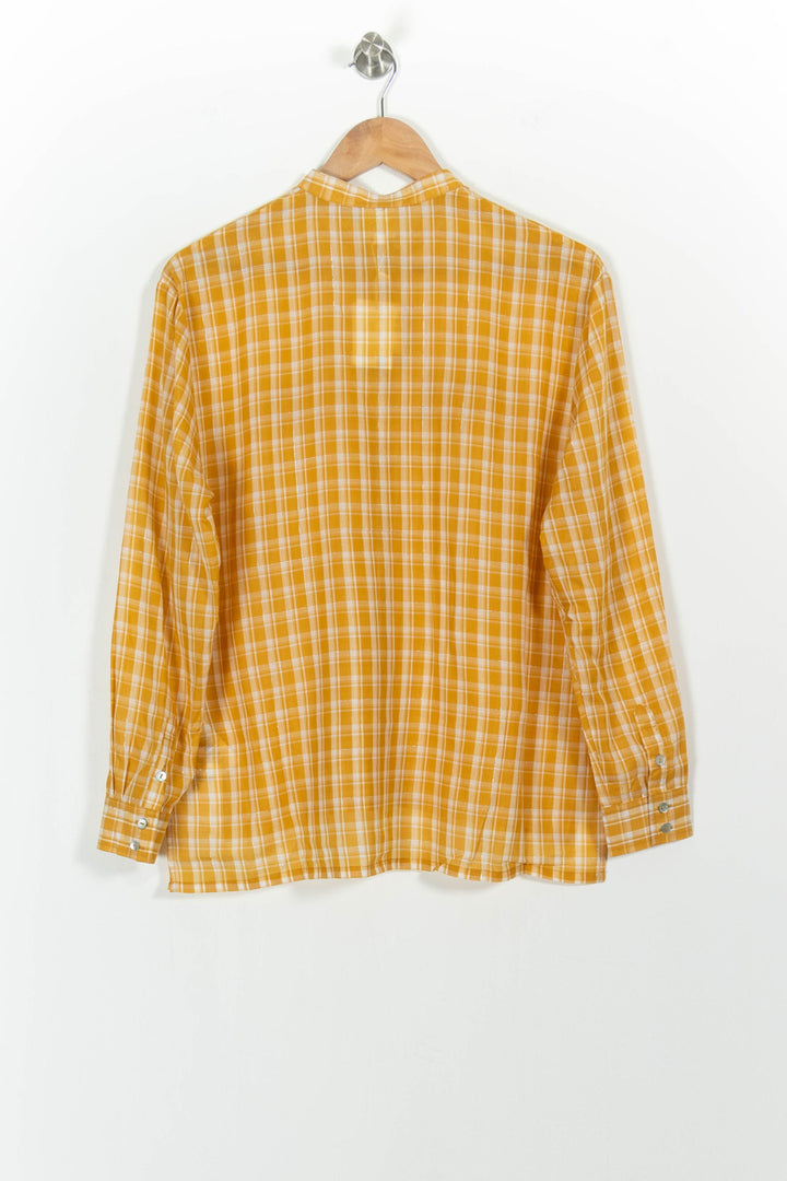Chemise À Carreaux Jaune et Blanche - Taille XS/34 de la marque Karl Marc John | PARAD101293 - Vendu par Paradigme - Image 4