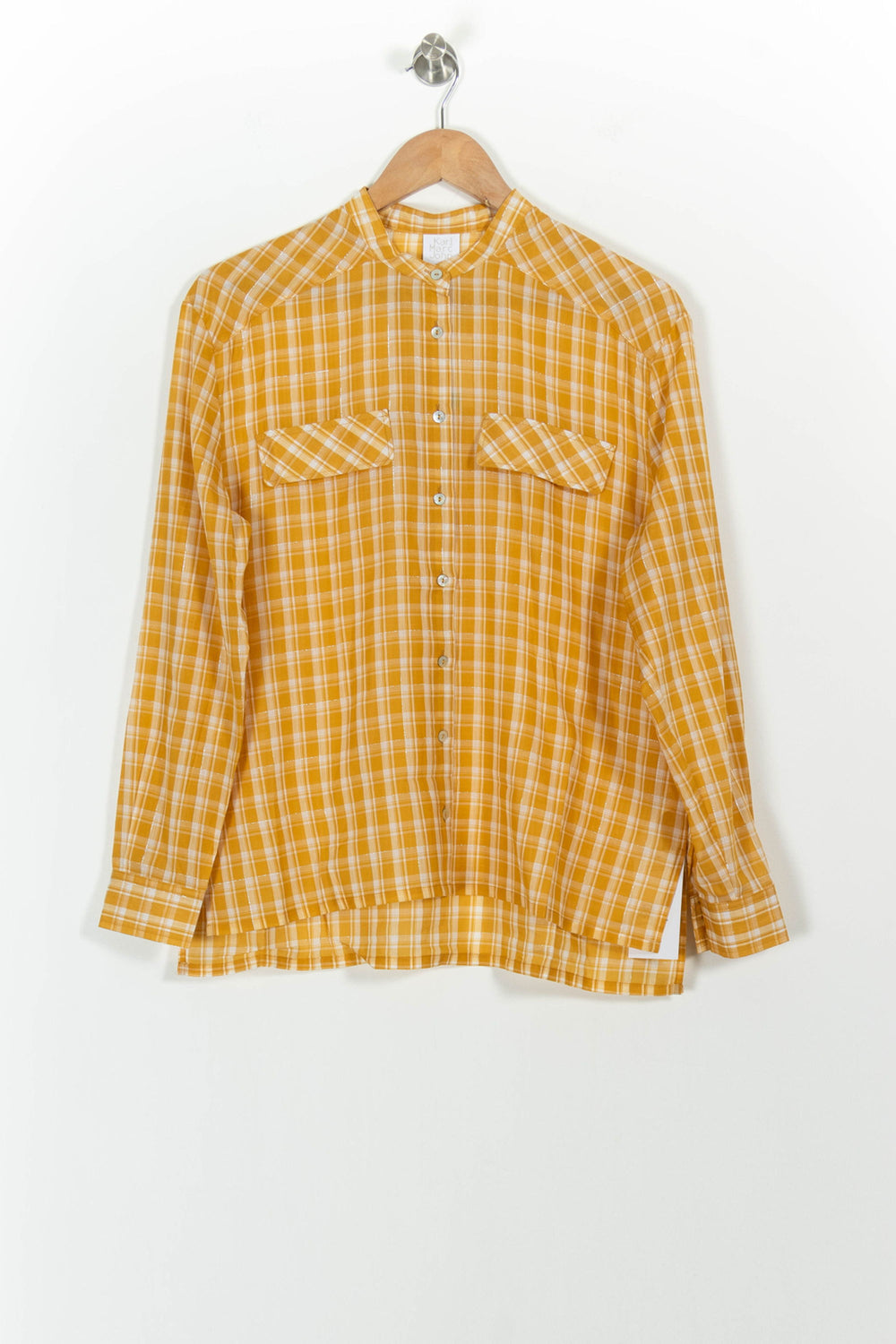 Chemise À Carreaux Jaune et Blanche - Taille XS/34 de la marque Karl Marc John | PARAD101293 - Vendu par Paradigme - Image 2