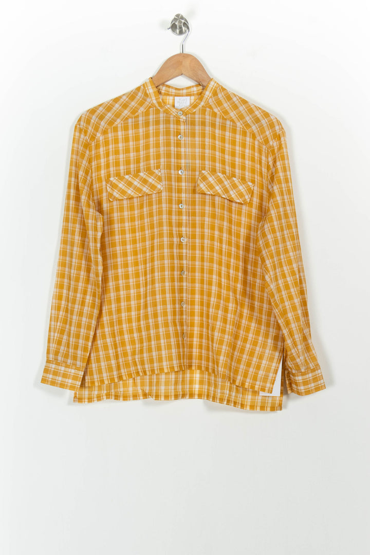 Chemise À Carreaux Jaune et Blanche - Taille XS/34 de la marque Karl Marc John | PARAD101293 - Vendu par Paradigme - Image 2