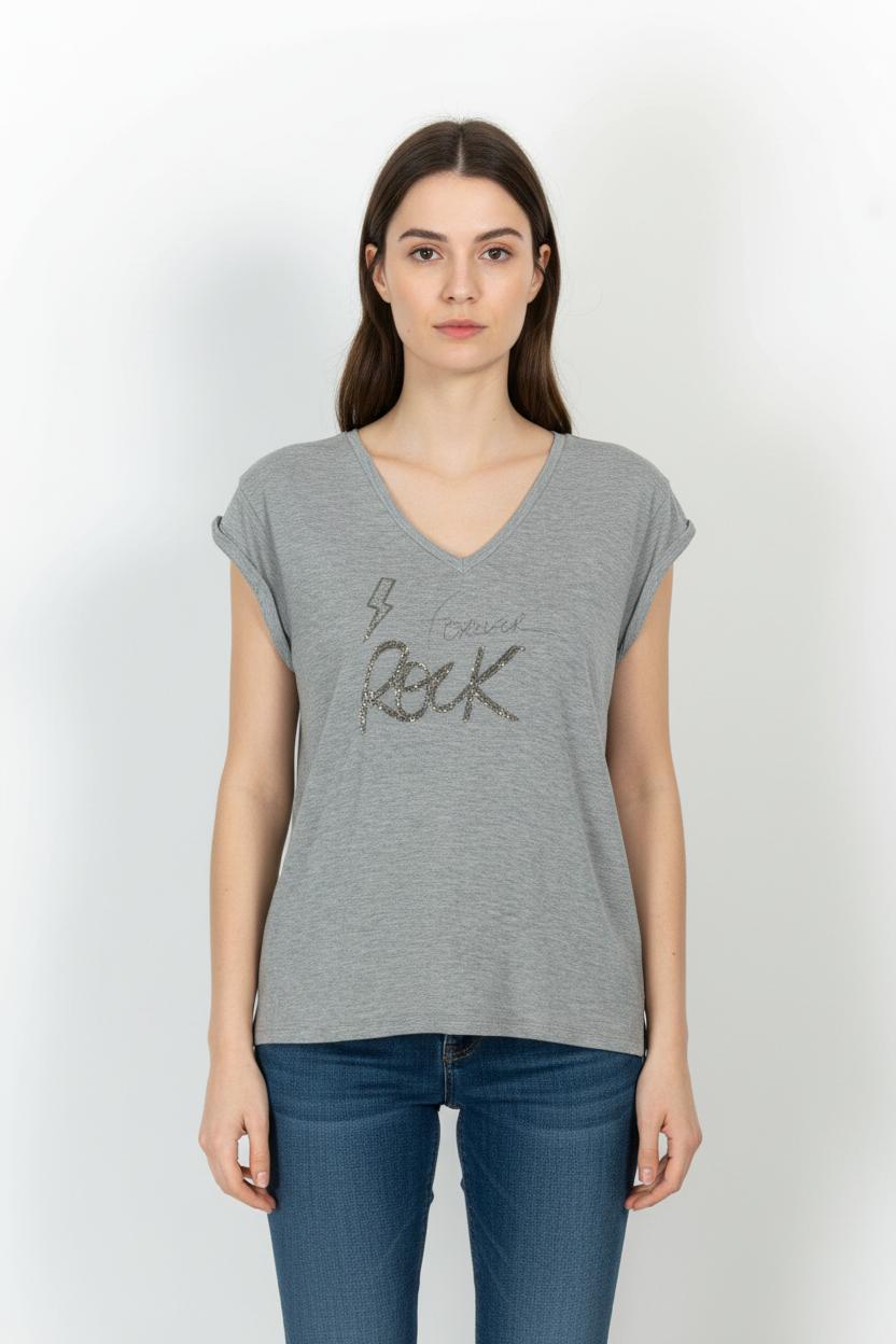 Tee-shirt Gris - Taille M/38 de la marque IKKS | PARAD101302 - Vendu par Paradigme - Image 1