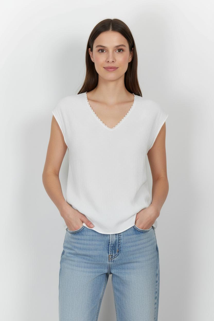 Blouse Blanche - Taille S/36 de la marque IKKS | PARAD101305 - Vendu par Paradigme - Image 1