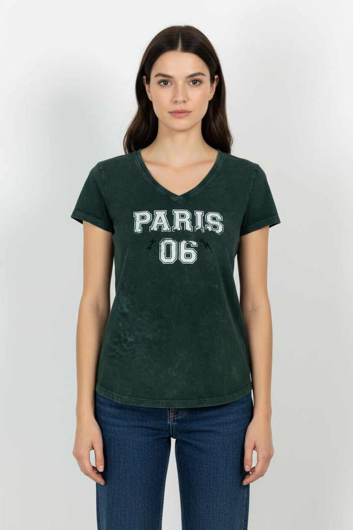 T-shirt Vert - Taille S/36 de la marque IKKS | PARAD101312 - Vendu par Paradigme - Image 1