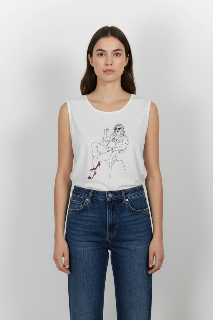 Débardeur Blanc - Taille S/36 de la marque IKKS | PARAD101316 - Vendu par Paradigme - Image 1
