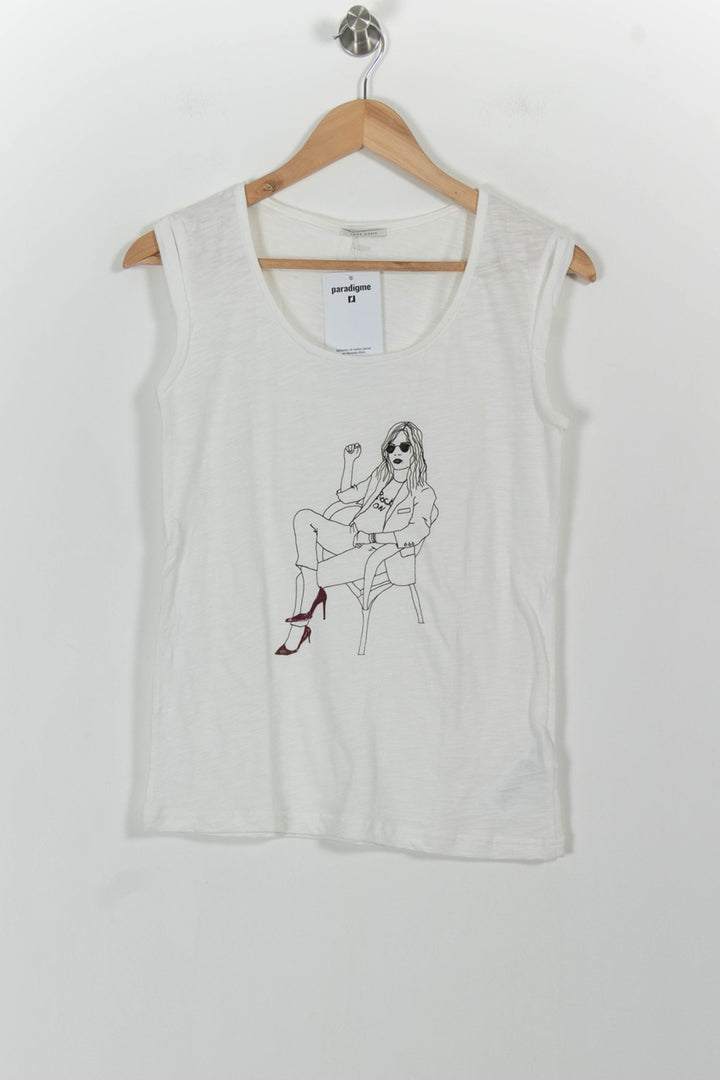 Débardeur Blanc - Taille S/36 de la marque IKKS | PARAD101316 - Vendu par Paradigme - Image 2