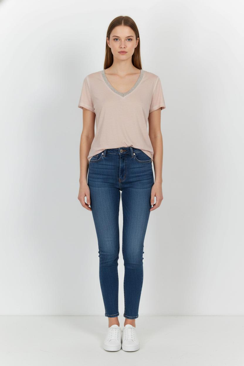 Tee-shirt Rose - Taille M/38 de la marque IKKS | PARAD101317 - Vendu par Paradigme - Image 1