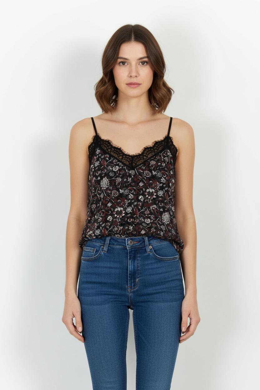 Caraco Noir et Rouge - Taille M/38 de la marque IKKS | PARAD101326 - Vendu par Paradigme - Image 1