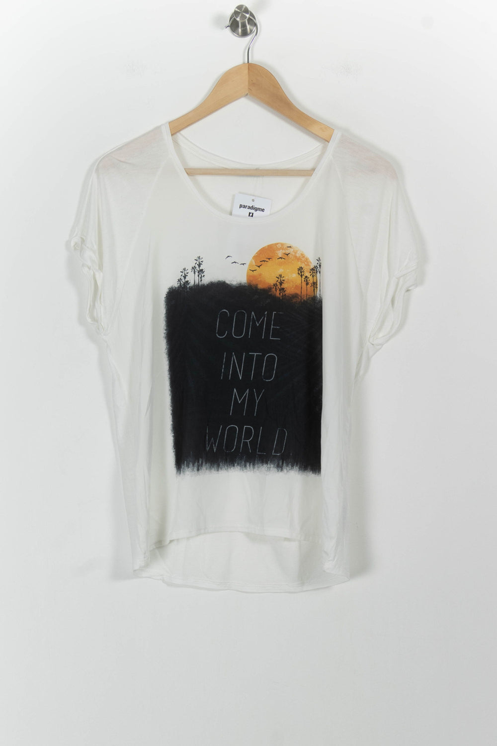T-shirt Blanc et Noir - Taille M/38 de la marque IKKS | PARAD101332 - Vendu par Paradigme - Image 2