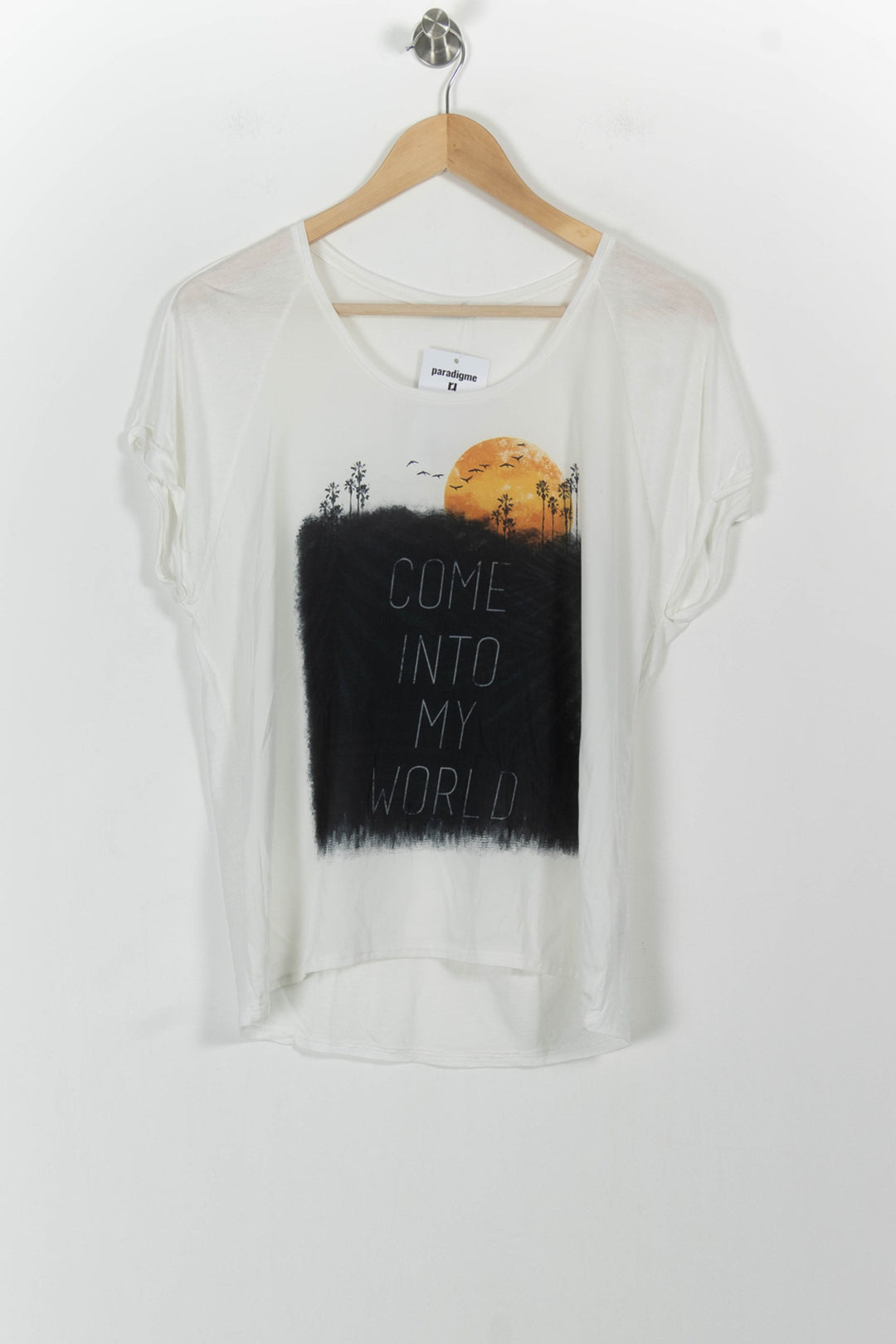 T-shirt Blanc et Noir - Taille M/38 de la marque IKKS | PARAD101332 - Vendu par Paradigme - Image 2