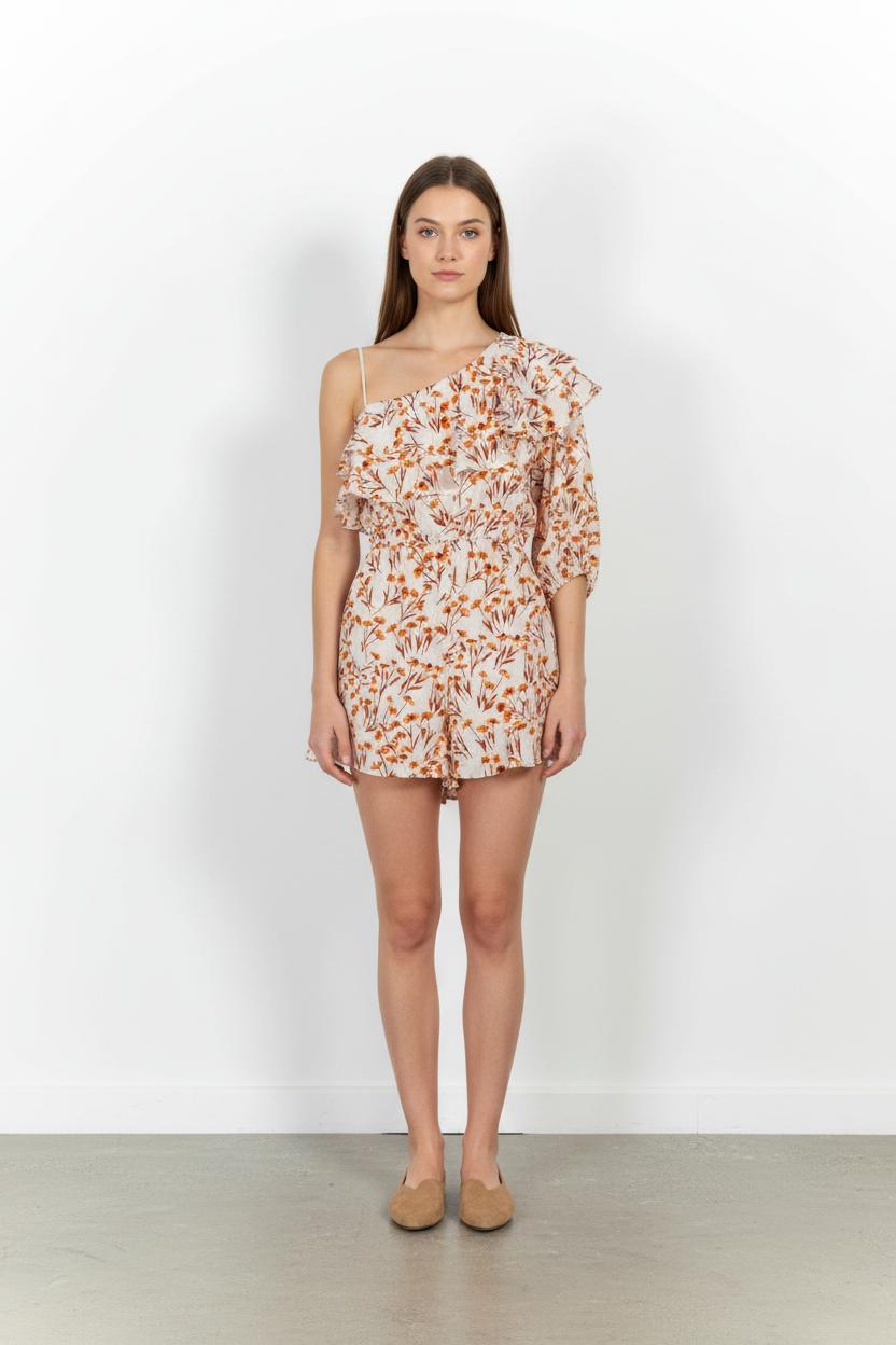 Combishort Blanc et Orange - Taille XS/34 de la marque Maje | PARAD101335 - Vendu par Paradigme - Image 1