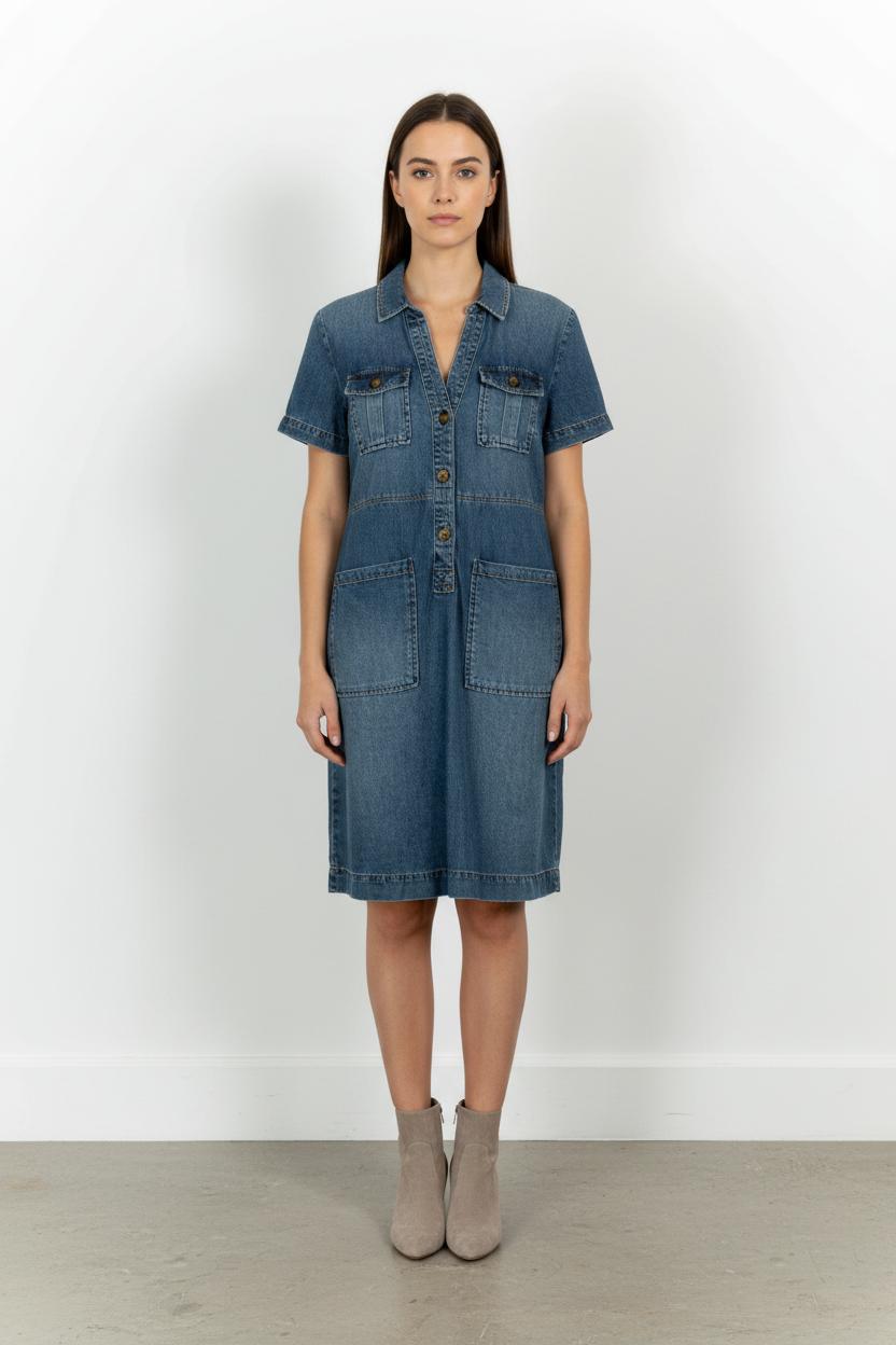 Robe Chemise Bleue - Taille L/40 de la marque Caroll | PARAD101338 - Vendu par Paradigme - Image 1