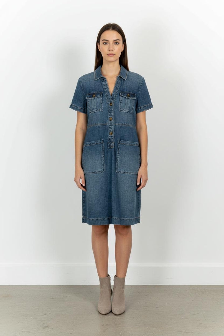 Robe Chemise Bleue - Taille L/40 de la marque Caroll | PARAD101338 - Vendu par Paradigme - Image 1