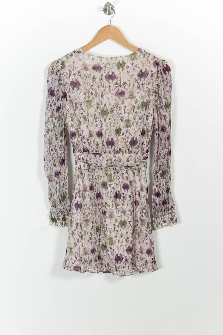 Robe Portefeuille Violette et Verte - Taille XS/34 de la marque Bérénice | PARAD101350 - Vendu par Paradigme - Image 4