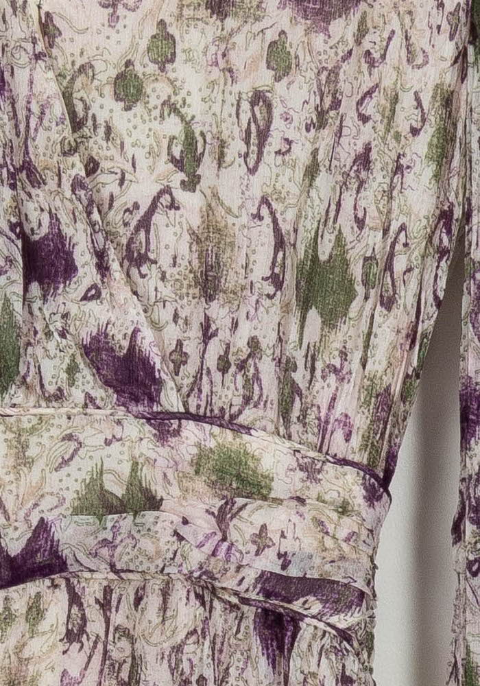 Robe Portefeuille Violette et Verte - Taille XS/34 de la marque Bérénice | PARAD101350 - Vendu par Paradigme - Image 3