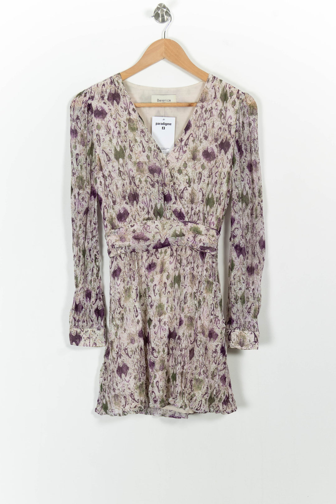 Robe Portefeuille Violette et Verte - Taille XS/34 de la marque Bérénice | PARAD101350 - Vendu par Paradigme - Image 2