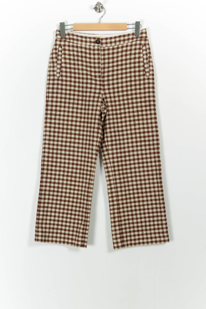 Pantalon Carreaux Marron et Beige - Taille M/38 de la marque Sézane | PARAD101352 - Vendu par Paradigme - Image 2
