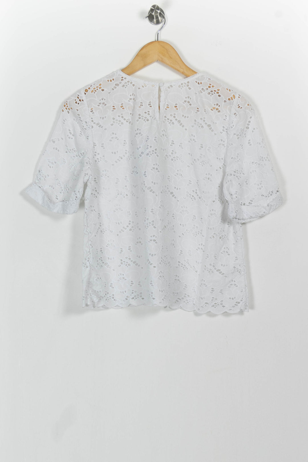 Blouse Brodée Blanche - Taille S/36 de la marque Sézane | PARAD101355 - Vendu par Paradigme - Image 4
