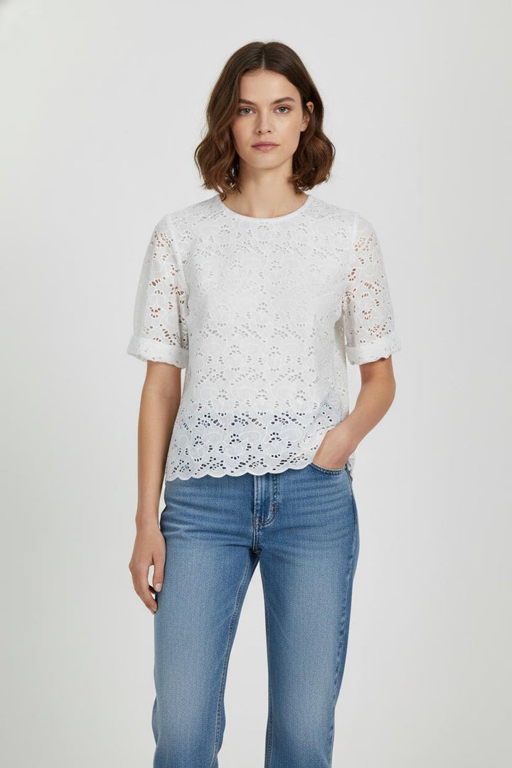 Blouse Brodée Blanche - Taille S/36 de la marque Sézane | PARAD101355 - Vendu par Paradigme - Image 1