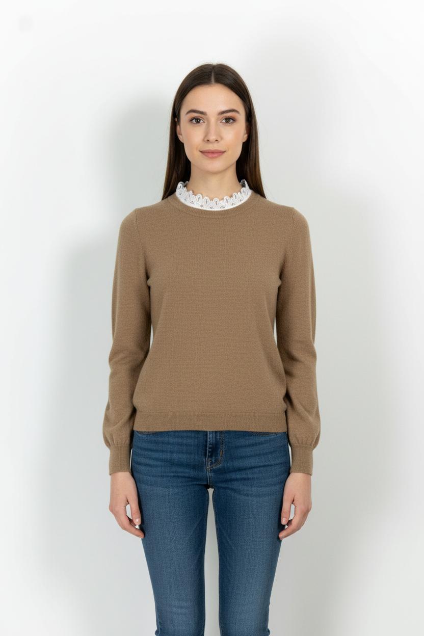 Pull Beige et Blanc - Taille S/36 de la marque Sézane | PARAD101356 - Vendu par Paradigme - Image 1