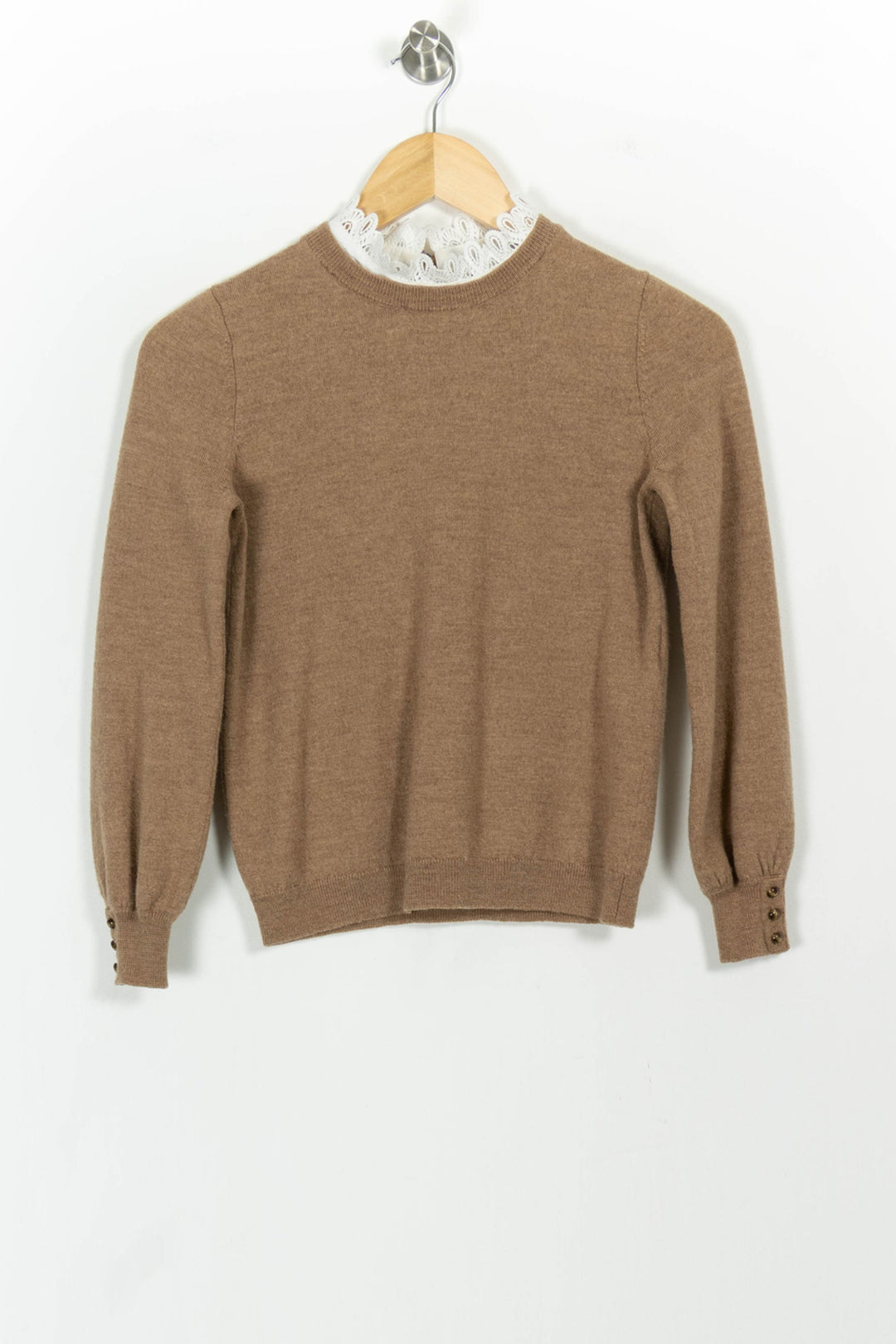 Pull Beige et Blanc - Taille S/36 de la marque Sézane | PARAD101356 - Vendu par Paradigme - Image 2