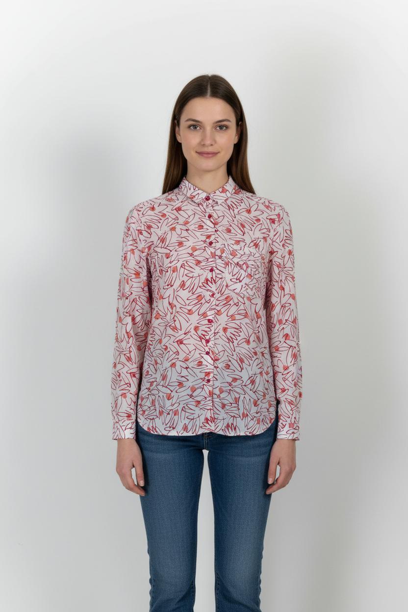 Chemise Blanche et Rouge - Taille XS/34 de la marque Des petits hauts | PARAD101368 - Vendu par Paradigme - Image 1