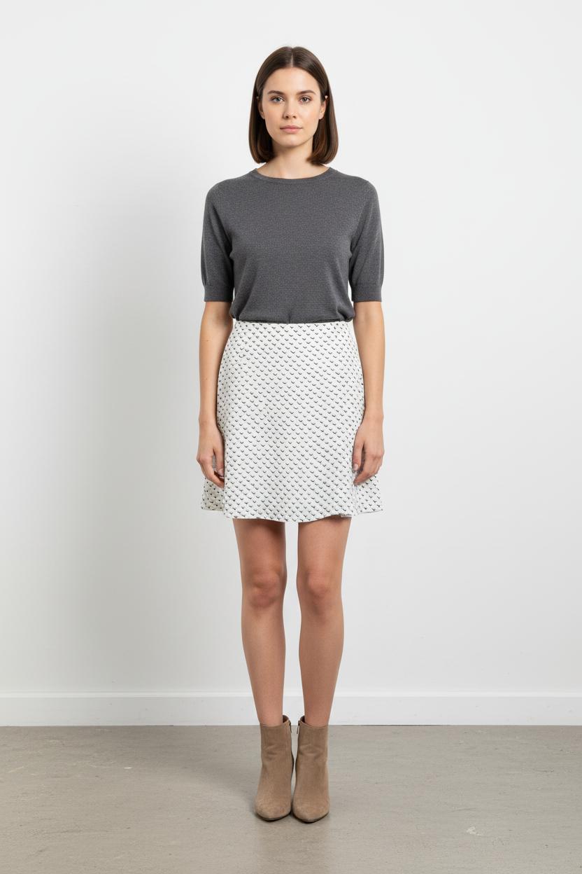 Jupe Courte Blanche et Noire - Taille L/40 de la marque Comptoir des Cotonniers | PARAD101371 - Vendu par Paradigme - Image 1