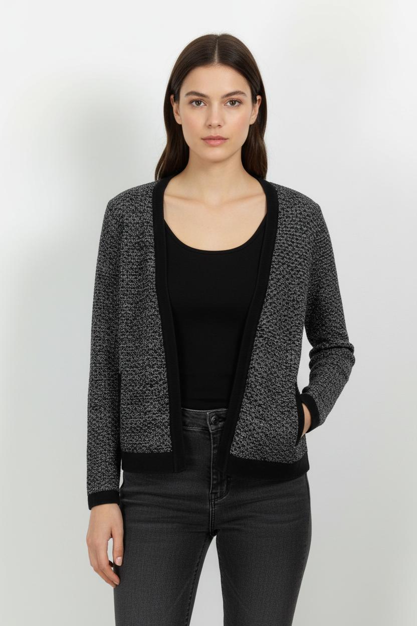 Cardigan Gris et Noir - Taille S/36 de la marque Ekyog | PARAD101375 - Vendu par Paradigme - Image 1