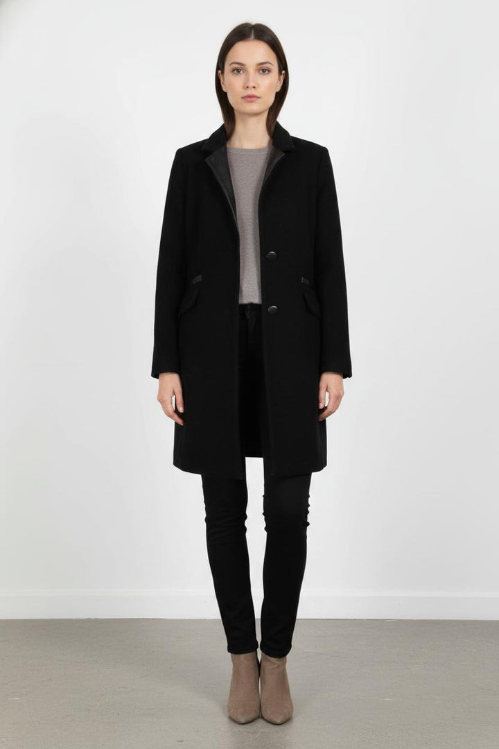 Manteau Noir - Taille S/36 de la marque Claudie Pierlot | PARAD101388 - Vendu par Paradigme - Image 1