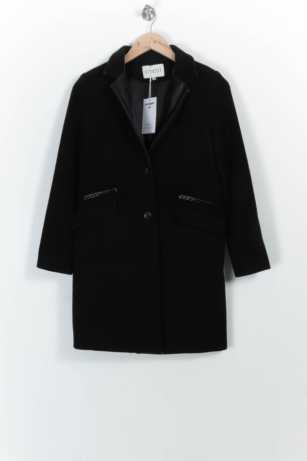 Manteau Noir - Taille S/36 de la marque Claudie Pierlot | PARAD101388 - Vendu par Paradigme - Image 2