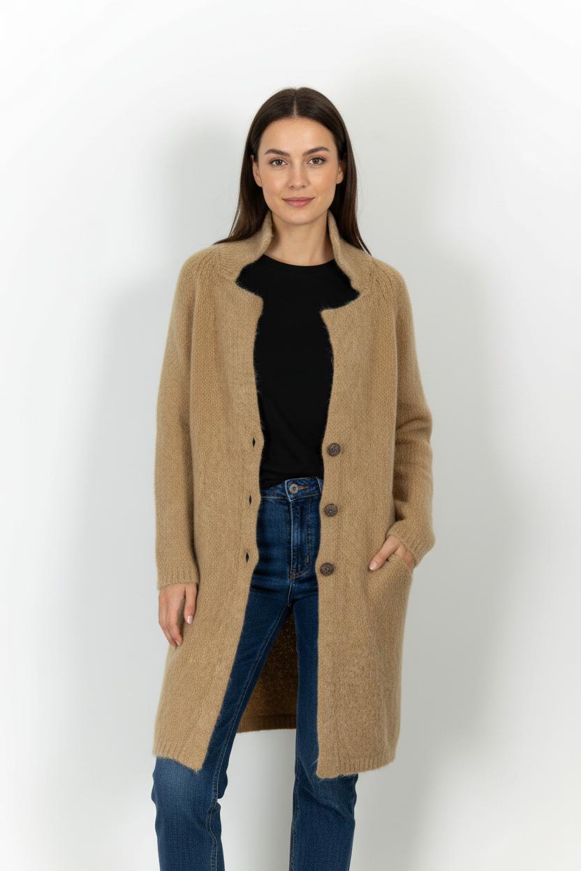 Gilet Long Beige - Taille XS/34 de la marque La Fée Maraboutée | PARAD101396 - Vendu par Paradigme - Image 1