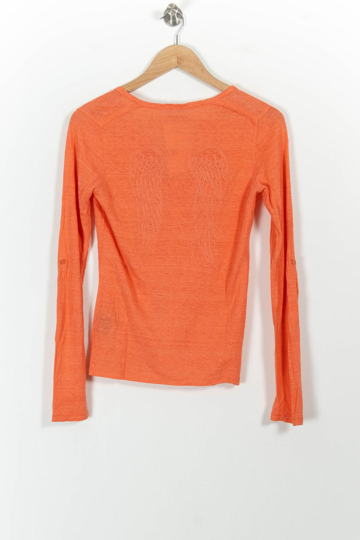 T-shirt Manches Longues Orange - Taille XS/34 de la marque Bérénice | PARAD101403 - Vendu par Paradigme - Image 4
