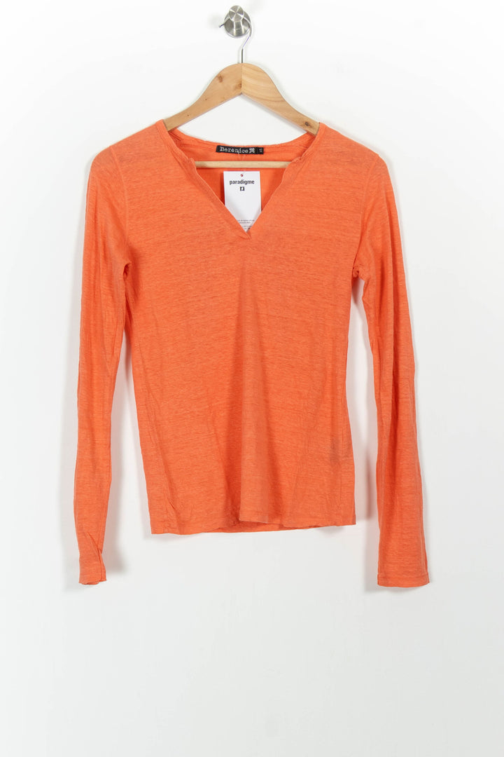 T-shirt Manches Longues Orange - Taille XS/34 de la marque Bérénice | PARAD101403 - Vendu par Paradigme - Image 2