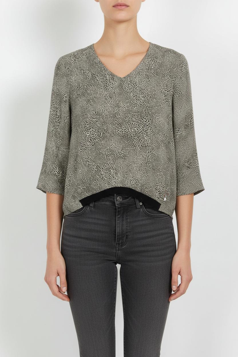 Blouse Beige et Noire - Taille M/38 de la marque I.Code | PARAD101405 - Vendu par Paradigme - Image 1