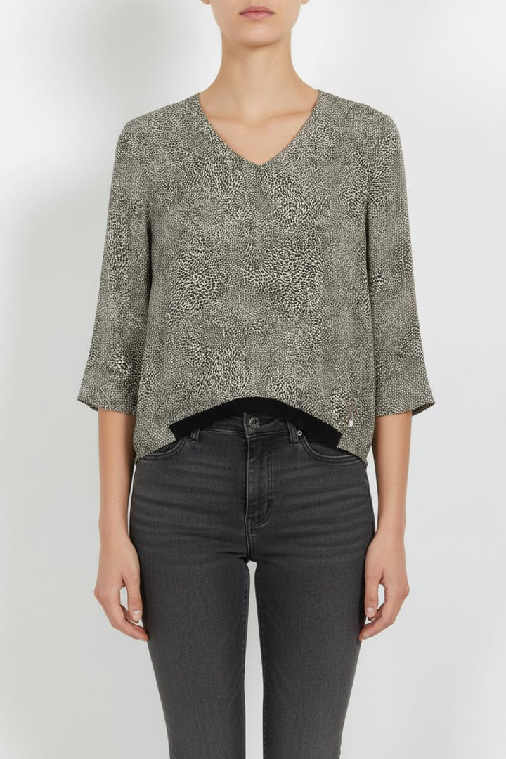 Blouse Beige et Noire - Taille M/38 de la marque I.Code | PARAD101405 - Vendu par Paradigme - Image 1