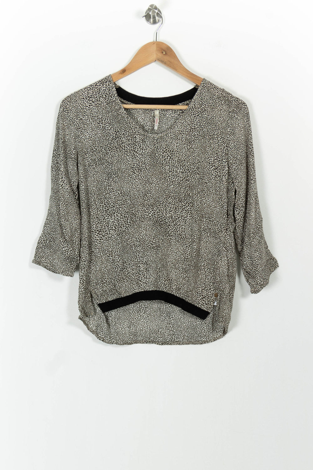 Blouse Beige et Noire - Taille M/38 de la marque I.Code | PARAD101405 - Vendu par Paradigme - Image 2