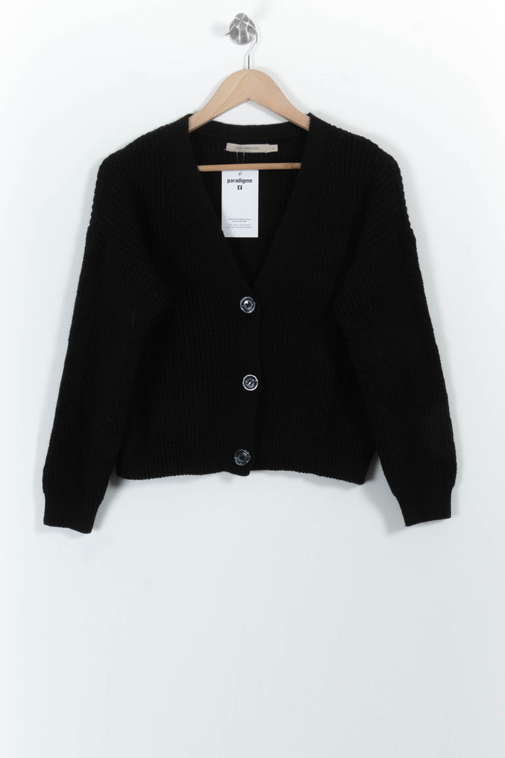 Cardigan Noir - Taille L/40 de la marque La Fée Maraboutée | PARAD101414 - Vendu par Paradigme - Image 2
