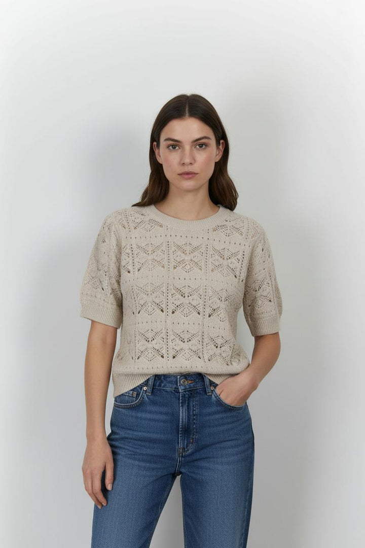 Pull Beige - Taille L/40 de la marque La Fée Maraboutée | PARAD101415 - Vendu par Paradigme - Image 1