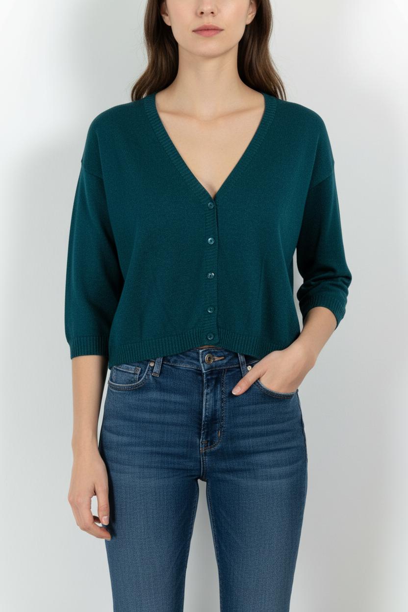 Cardigan Vert - Taille L/40 de la marque La Fée Maraboutée | PARAD101416 - Vendu par Paradigme - Image 1