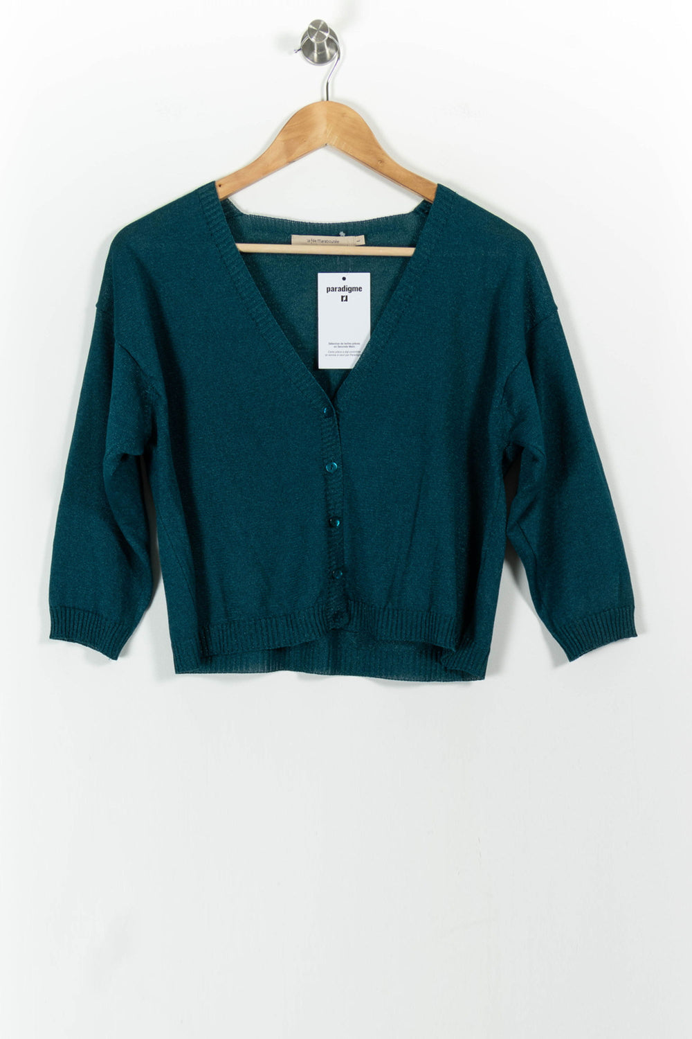 Cardigan Vert - Taille L/40 de la marque La Fée Maraboutée | PARAD101416 - Vendu par Paradigme - Image 2