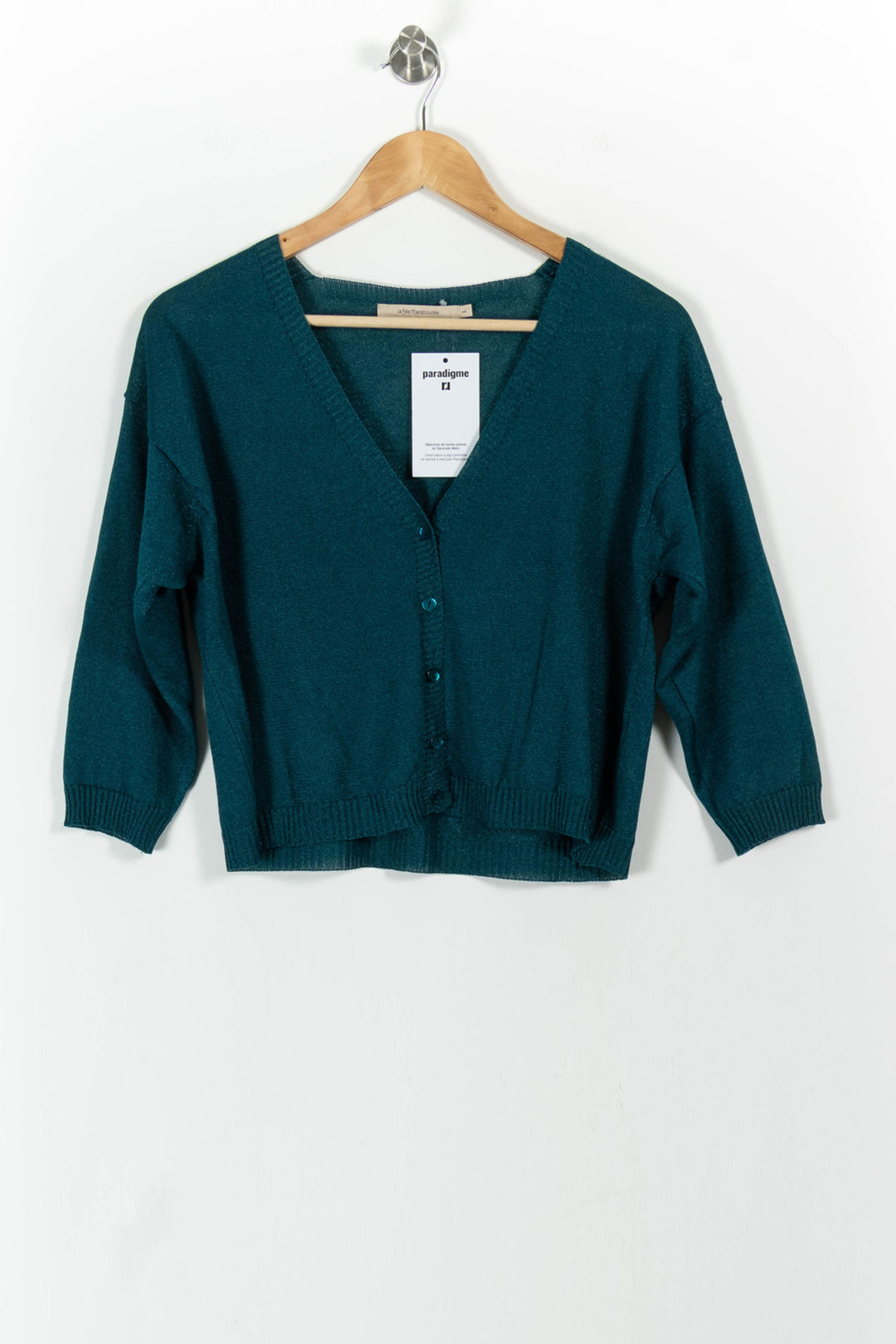 Cardigan Vert - Taille L/40 de la marque La Fée Maraboutée | PARAD101416 - Vendu par Paradigme - Image 2