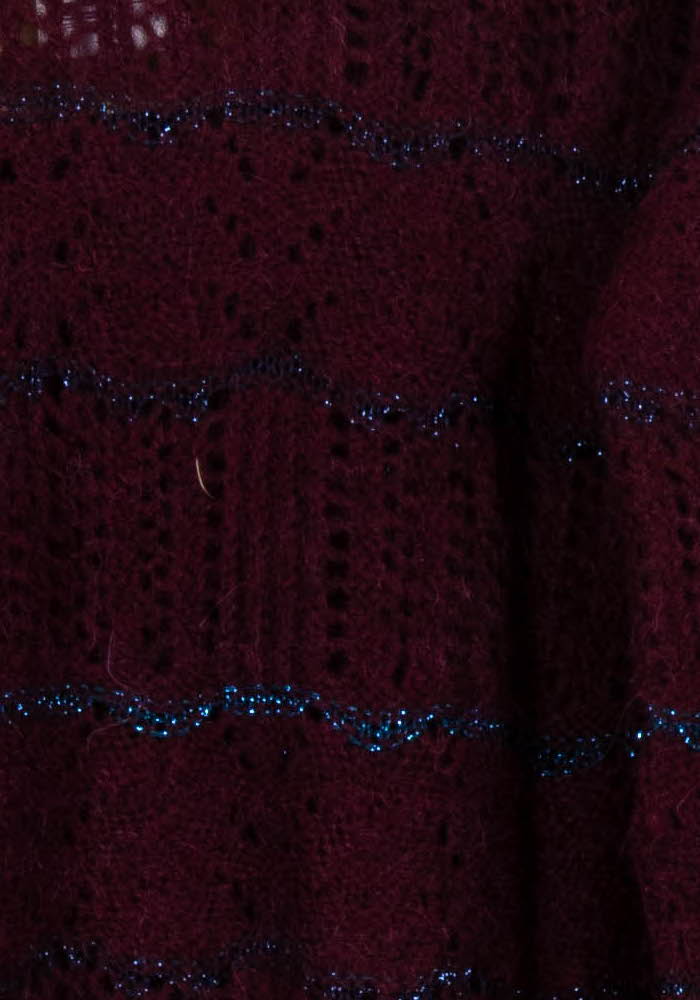 Pull Bordeaux et Bleu - Taille L/40 de la marque La Fée Maraboutée | PARAD101418 - Vendu par Paradigme - Image 3