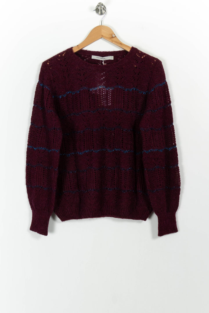 Pull Bordeaux et Bleu - Taille L/40 de la marque La Fée Maraboutée | PARAD101418 - Vendu par Paradigme - Image 2