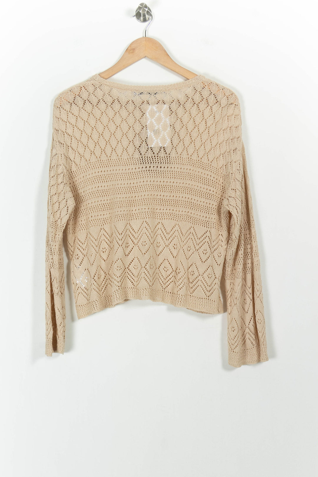 Pull En Maille Beige - Taille L/40 de la marque La Fée Maraboutée | PARAD101421 - Vendu par Paradigme - Image 4