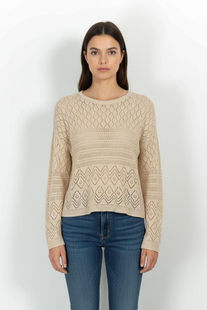 Pull En Maille Beige - Taille L/40 de la marque La Fée Maraboutée | PARAD101421 - Vendu par Paradigme - Image 1