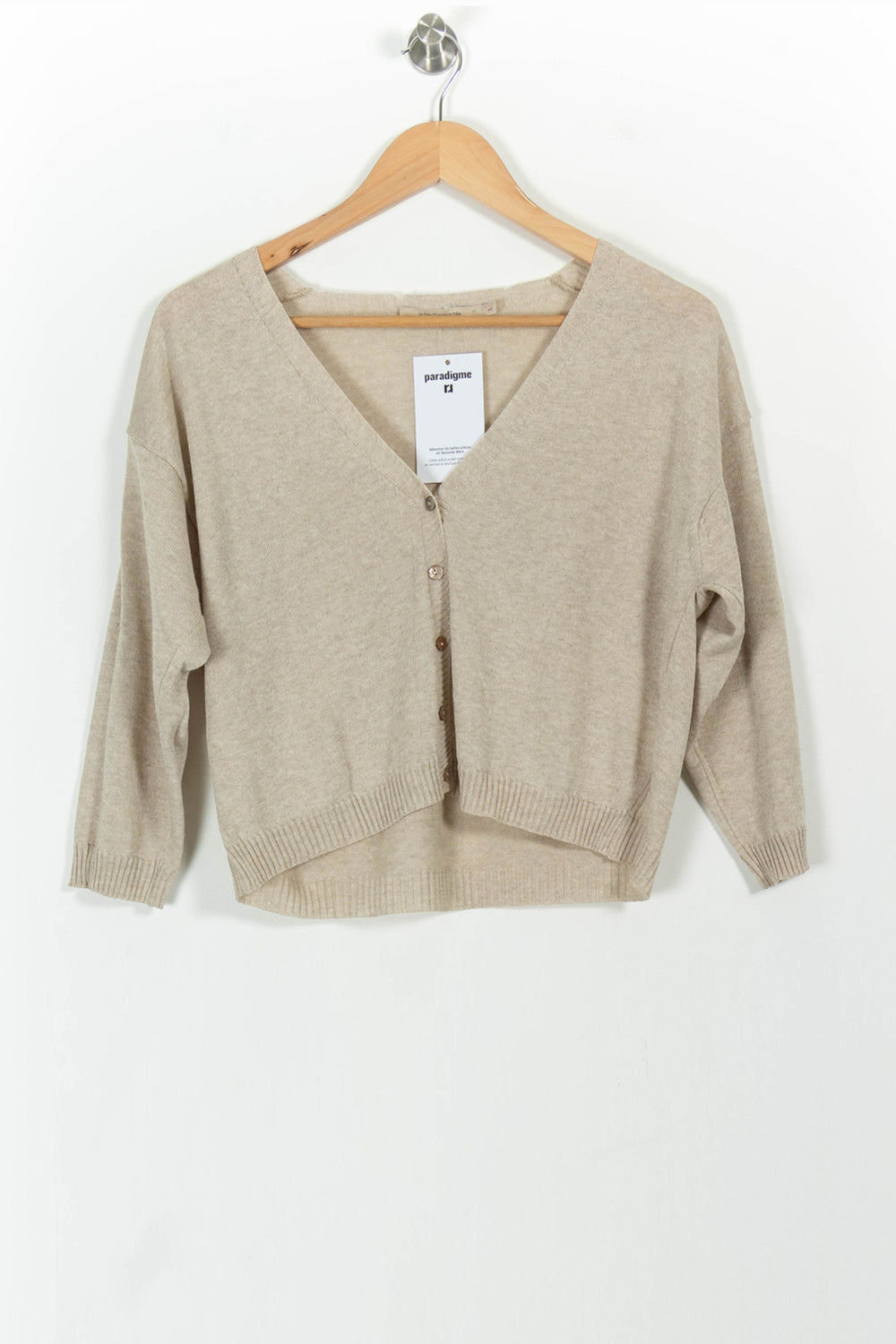 Cardigan Beige - Taille L/40 de la marque La Fée Maraboutée | PARAD101427 - Vendu par Paradigme - Image 2