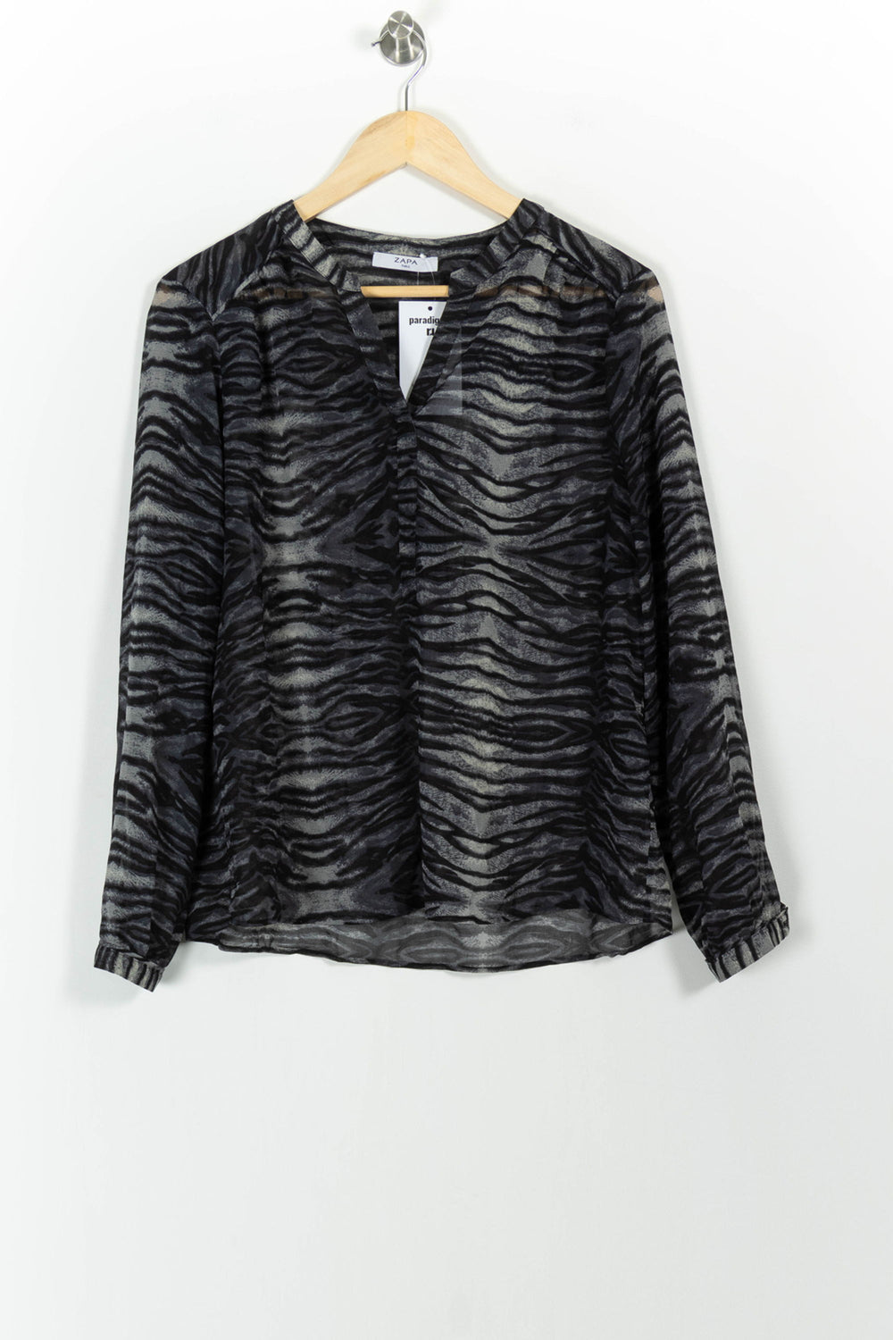 Blouse Grise et Noire - Taille M/38 de la marque ZAPA | PARAD101429 - Vendu par Paradigme - Image 2
