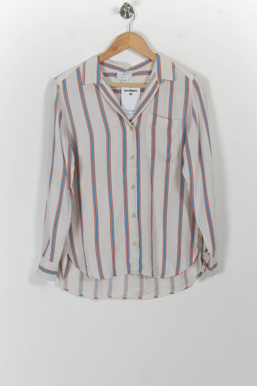 Chemise Rayée Blanche Bleue et Rouge - Taille S/36 de la marque Pablo | PARAD101436 - Vendu par Paradigme - Image 2