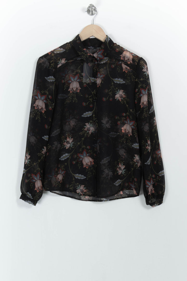 Blouse Noire à Fleurs - Taille XS/34 de la marque One Step | PARAD101441 - Vendu par Paradigme - Image 2